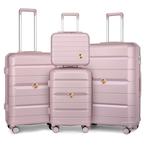 Sea Choice Juegos De Maletas 4 Piezas Juego De Maleta 3 Pcs Maletas Con Neceser Rígidas De Polipropileno Ligeras Con Cerradura Tsa 4 Ruedas Giratorias Dobles Cremallera Ykk, S M L Xl,Oro Rosa Sea Choice Juegos De Maletas 4 Piezas Juego De Maleta 3 Pcs Maletas Con Neceser Rígidas De Polipropileno Ligeras Con Cerradura Tsa 4 Ruedas Giratorias Dobles Cremallera Ykk, S M L Xl,Oro Rosa