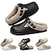 Unisex Winter Fleece Clogs Waterproof Fuzzy Slippers for Indoor Outdoor Lightweight Fashion Buckle Slip On Garden Shoes Memory Foam Warm Closed Round Toe Walking Non-Slip Mule Footwear for Women Men