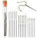 Redamancy Agujas de Coser, Agujas de Ojo Grande, 15 Piezas Agujas Romas Ojo Grande para Coser a Mano en 3 Tamaños con en 1 Botella Transparente, para Coser Lana Tela Cuero Pellejo, 5,2 cm,6 cm,7 cm