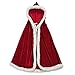 RUIXIA Cape a Capuche Chaud Noel Mere Costume Capuchon Unisexe Party Soiree Deguisement Cadeau Anniversaire Adultes Noel Mere Capot Cape Adulte Femme,150cm,Rouge