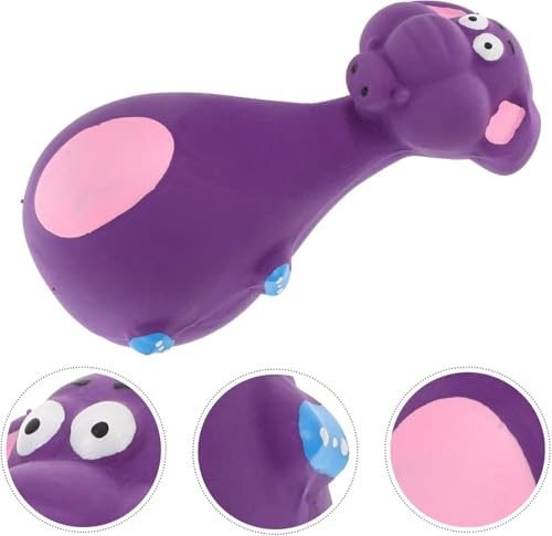 Image of PetVogue Rubber Squeaky Chew Toy for Small Dogs and Cats, 12cmL Purple Elephant Kitten and Puppy chew Toy
