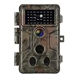 Folgtek Wildkamera HD Naturkamera 64MP 1296P mit 100 Fuß Nachtsichtabstand 0,1S Schnellauslöser 120 ° Weitwinkel-Infrarotsensor IP66 Wasserdicht für Wildtierbeobachtung