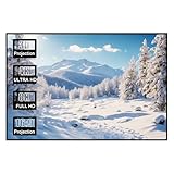 Pantalla de proyección de 60 pulgadas con marco fijo, área de visualización de 131 × 73 cm (51,6 × 28,7 pulgadas), marco negro de 1 cm y 3,5 cm de grosor