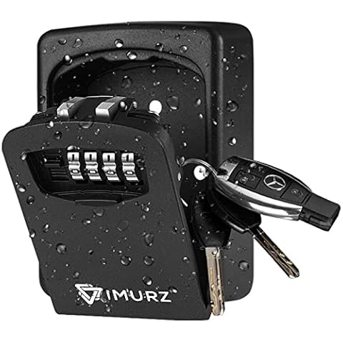 Key Lock Box-Key Safe Wall Mounted- Keysafe Outside Police Approved-Key Box Outdoor Indoor to Share 4.72 * 3.3 * 1.6in-Lockbox-Outdoor Key Safe Office Black Cover