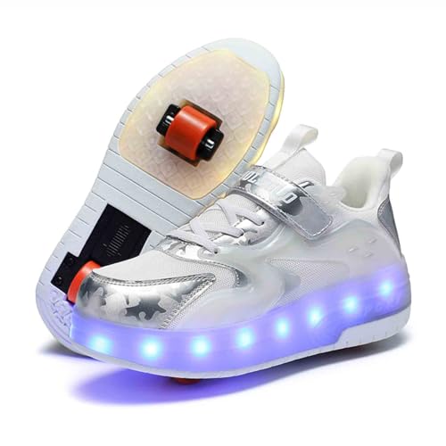 16 Modes Roller Skate Shoes with 2 Wheels, Sneakers for Kids Boys Girls Birthday Thanksgiving Christmas Day