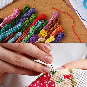 14 Ct Cross Stitch Kits For Beginners Starter Cottage House Printed Stamped Cross-Stitch Supplies Needlework Printed Embroidery Kits Diy Kits Needlepoint Starter Kits 44×34Cm #TOP4