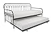 Novogratz Bright Pop Twin Daybed with Trundle - Stylish & Multifunctional Frame, Built-in Casters, Metal Twin Daybed Frame, Black