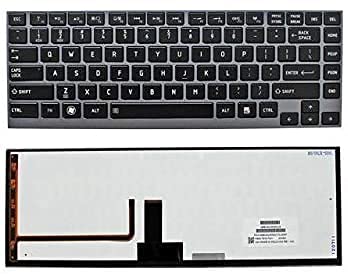 cuiying Replacement Keyboard Silver Frame for Toshiba Satellite U800 U840 U845 U900 U920 U925 U940 U945, US Layout Black Color