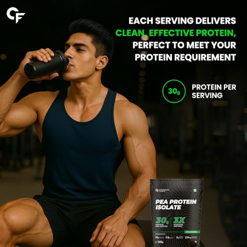 Image of Carbamide Forte Pea Protein Isolate 30Grams Per Serving | Plant Based Protein Powder Isolate With 4.8G BCAA | Unflavoured Plant Pea Protein Powder - 500Grams