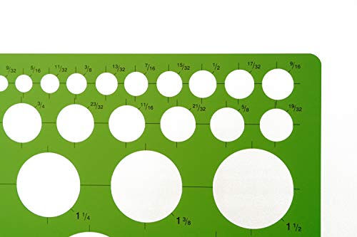 Image of Alvin, Circle Guide Template, 46 Circles, 8.625 inches x 11.125 inches x .030 inches