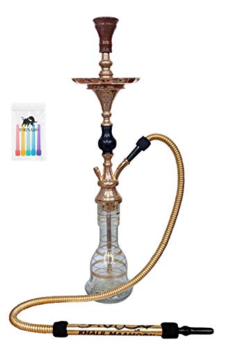 Best Khalil MAMOON Hookah- Gold Hookah by KHALIL MAAMOON Online-Large Size 32`