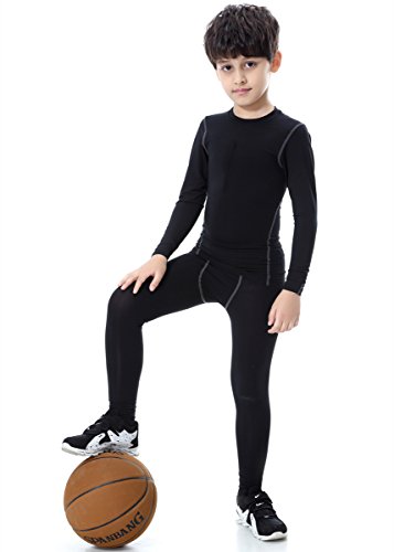 Boys Athletic Base Layer Compression Underwear Set 2pcs Thermal Long John for Kids4