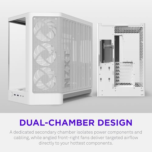 Image of NZXT H6 RGB+ - Compact Dual-Chamber ATX PC Case - White