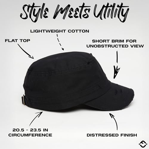 Image of Funky Junque Newsboy Hat for Women - Distressed Cadet Cap, Army Military Style Vintage Baseball Hat