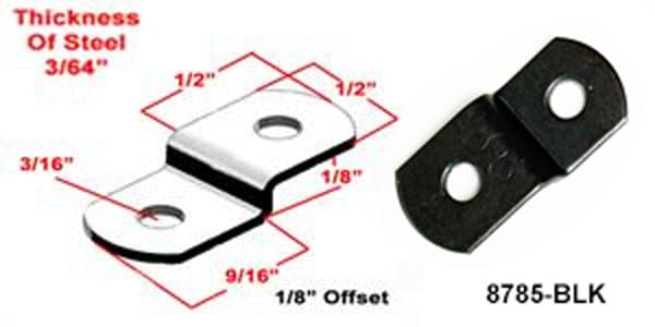 Image of 10 Pack 1 /8 inch Offset Steel Clips with Screws, Black (1 /8 inch) Pro Quality