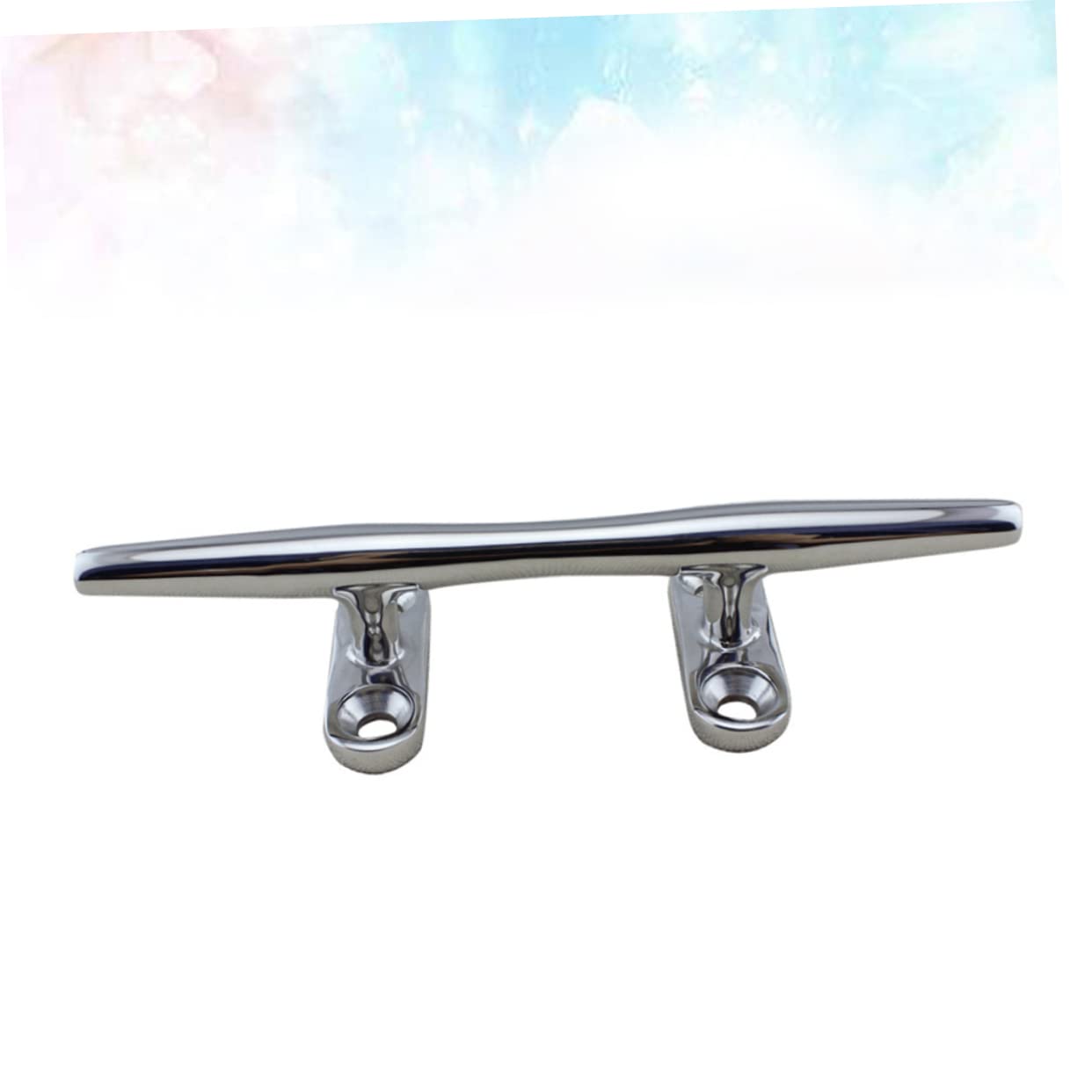SUPVOX Bitta da Ormeggio in Acciaio Inox, 200mm, 8 Pollici | Forma a Corno, Base Aperta, Grande Area di Fissaggio, Finitura Argento