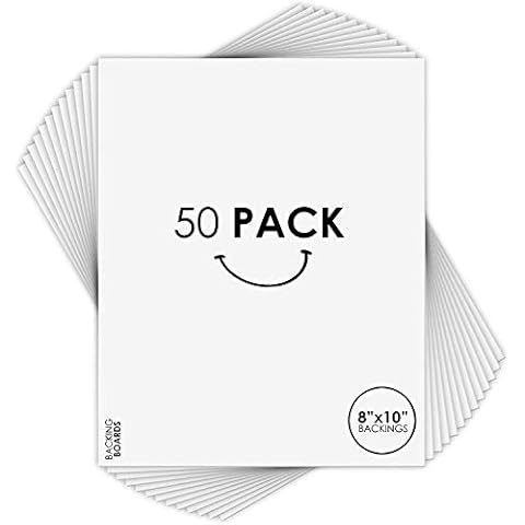 Golden State Art, 8x10 Backing Board Only - for Art, Photos, Print - 4-Ply - 50 Single Backing Boards (50 Pack) Cover