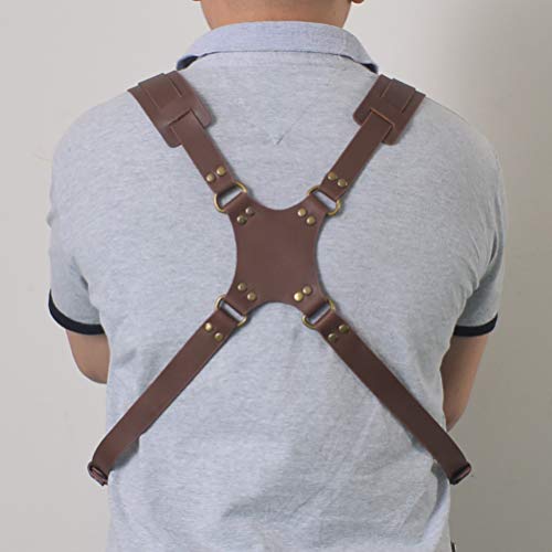 Sahgsa Leder Doppel Shoulder kameragurt, Tragbarer Verstellbarer Kamera Gürtel für Travel Outdoor-Kameragurt – Bild 5