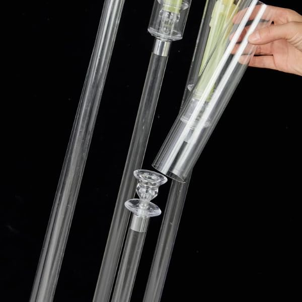 3 Arm Acrylic Candelabra Table Centerpiece Wedding Tall Floor Candle Holder with Shade Pillar Taper Candle Stand for Dining Party Anniversary.