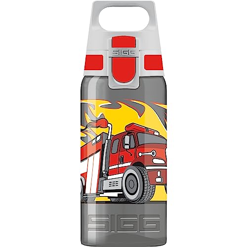 Sigg, Sports Water Bottle For Kids, Viva One Firetruck, Suitable For Carbonated Drinks, Leakproof, Dishwasher Safe, BPA Free