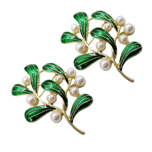 Épingles créatives boutonniere femme : une broche verte feuilles à offrir