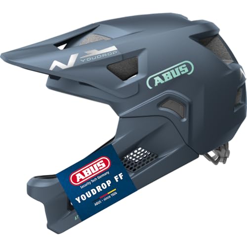 ABUS - ABUS MTB-Helm YouDrop FF - Casque Fullface pour enfants et adolescents - pour l'initiation au VTT - avec mentonnière amovible
