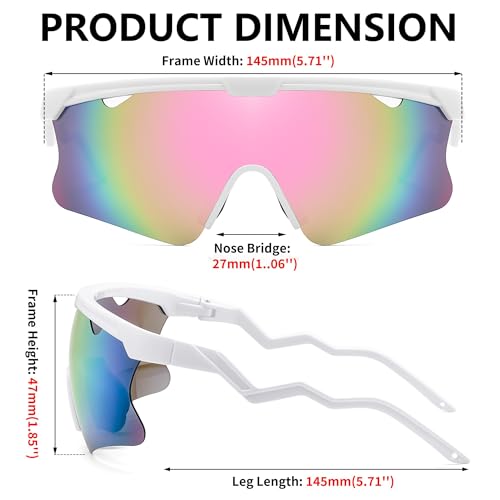 Image of FEISEDY Sunglasses for Men and Women, Polarized Large Retro Rimless Glasses TR90 Frame for Baseball, Cycling, Sports B4073