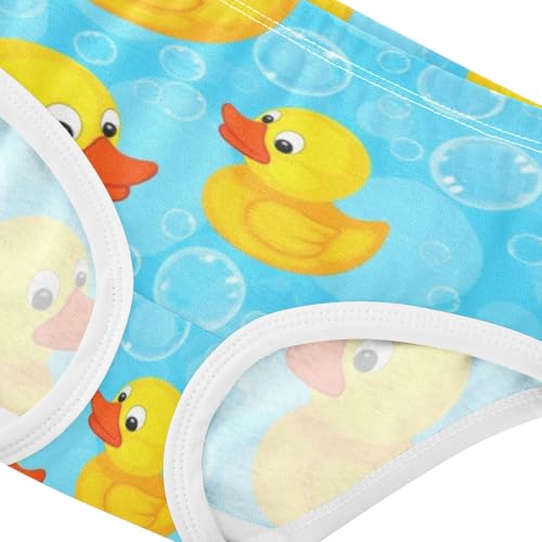 Cute Yellow Duckies Blue Cute Panties Girl Toddler Girls Underwear Cotton Funny Kids Undies Briefs 2t4