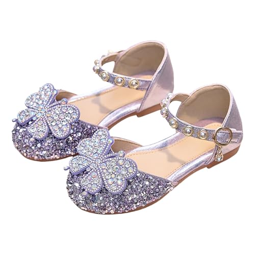 IWIHMIV Toddler Girls Dress Sandals Soft Rubber Princess Flat Shoes Summer Rhinestone Bow Closed Toe Sandals2