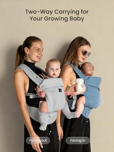 Image of GROWNSY Baby Carrier Newborn to Toddler with Head Support, Denim Blue