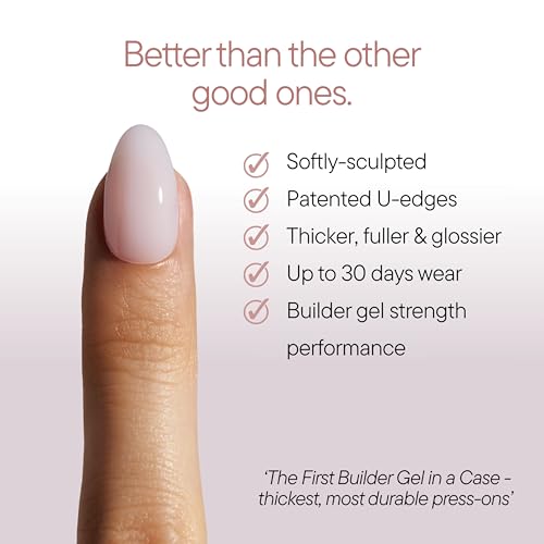Celebritips Press On Nails - Salon U-ltimate™ | Ballerina, Extra Short Round Nails, Reusable | 16 sizes - 32 Nails Kit with Glue and Sticky Tabs