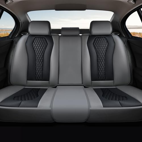 Image of Coverado Car Seat Covers, Back Car Seat Cover, 3-Pieces Leather Seat Cover, Luxury Car Seat Cushion, Luxury Seat Cover Seat Protector Universal Most Cars Trucks SUV