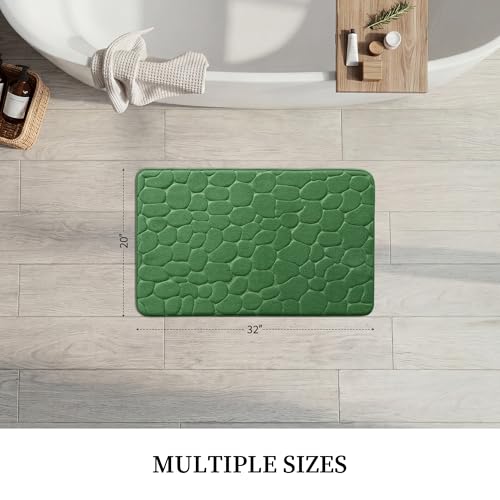 YIHOUSE Memory Foam Bath Mat Cobblestone Bathroom Rugs Super Water Absorbent Bath Mats for Bathroom Machine Washable Bath Rugs(20 x 32,Green) - image 5