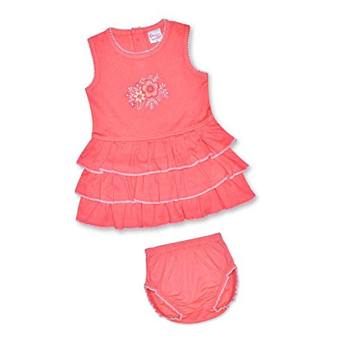 Popees Delza Corel Color 100 Combed Cotton SleevelessDress for Baby