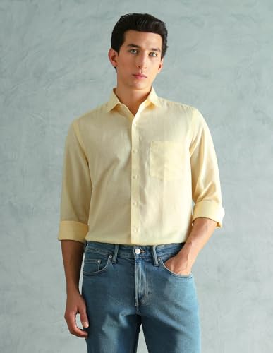 Image of Arrow Solid Slim Fit Formal Shirts for Men - Full Sleeve Shirt for Man