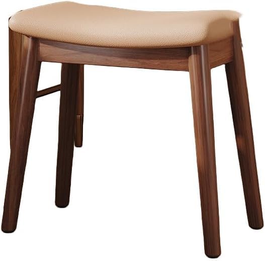 Taburete de maquillaje de madera maciza, taburete minimalista para dormitorio, cambiador de zapatos bajo, muebles versátiles para niñas