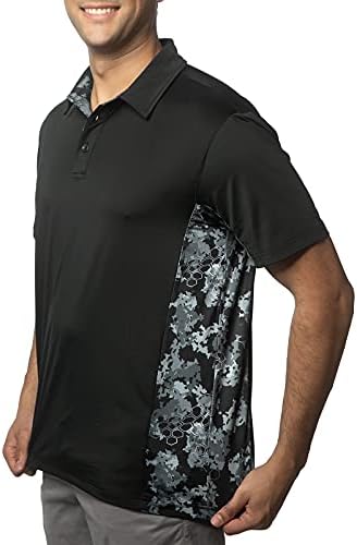 SG Edge Men's Camouflage Polo Shirt, Black, Medium