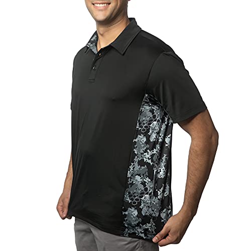 Sg Edge Men's Camouflage Polo Shirt, Black, Medium #TOP2