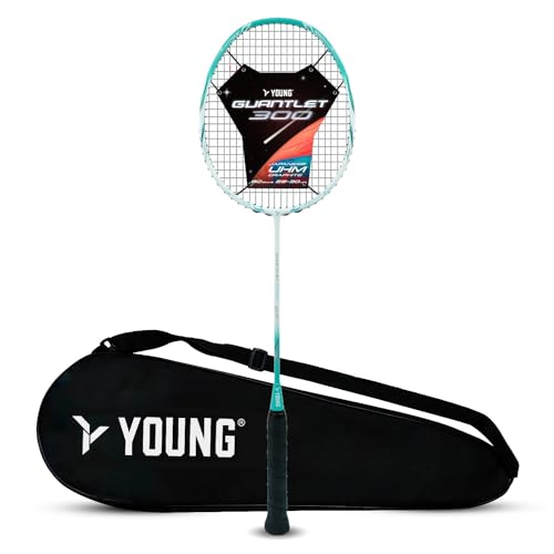 Young Guantlet 300 (100% Japanese Graphite, 30LBS) Strung Professional Badminton Racket with Full Cover | High Speed Frame, Head Heavy for High Power (White) (B0C6MQS2QT) Amazon Price History, Amazon Price Tracker