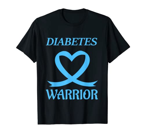 Diabetes Warrior Heart Blue Ribbon Diabetic awareness Camiseta