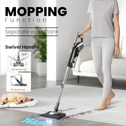 Image of INALSA DustMaster 3-in-1 Vacuum Cleaner with Mopping|800W Powerful Motor|16 kPa Strong Suction|250ml Water Tank|HEPA + SS Filtration | 800ml Dust Tank | Stick & Handheld Mode | Lightweight Design
