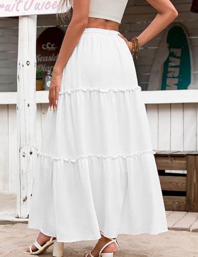 Zeagoo Womens Casual Maxi Skirts for Women 2025 High Waist Boho Skirts Floral Printed Long Flowy Skirt with Pockets4