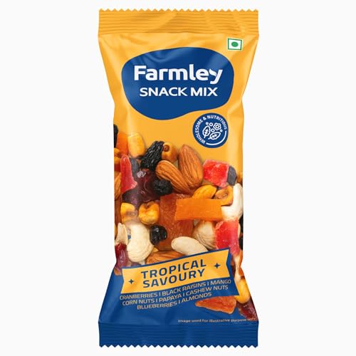 Image of Farmley Snack Mix | 6 Superfood in 1 Mix | Mixed Nuts, Mixed Dry Fruits, Dry Fruits, Nuts and Seeds Mix, Almonds, Cashew, Pumpkin & Sunflower Seeds, Guilt free Snack (Pack of 1) (28 g (Pack of 1))