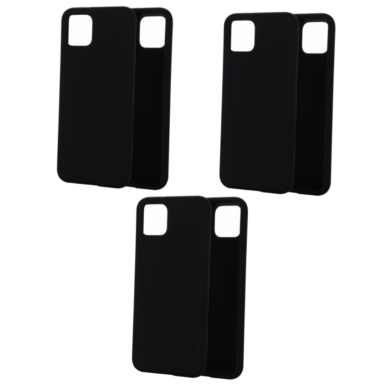 Hemobllo 3pezzi Cover Per Smartphone Silicone Liquido Resistente Ai Graffi Design Completamente Coprente e Antishock Compatibile Con Nera