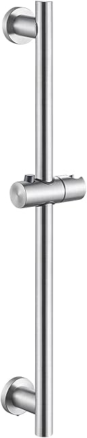 KES Shower Riser Rail Stainless Steel, Shower Slider Rail with Adjustable Shower Head Holder Bracket Wall Mounted Brushed Finish, F204-BS