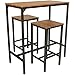 yelloo MOD. Ibiza Set Tavolo Bar e 2 Sgabelli Marrone H.97cm Cucina Mobili