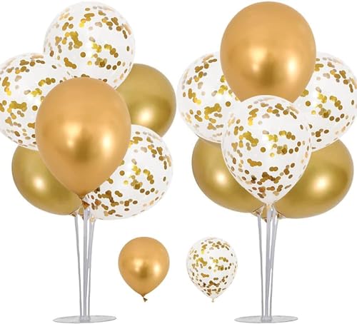 SKY-TOUCH 2 Sets Balloon Stand Holders with 14 SticksEach Balloon Stand Can Decorate 7 BalloonsDurable and Reusable for Birthday Wedding Party Decorations Supplies