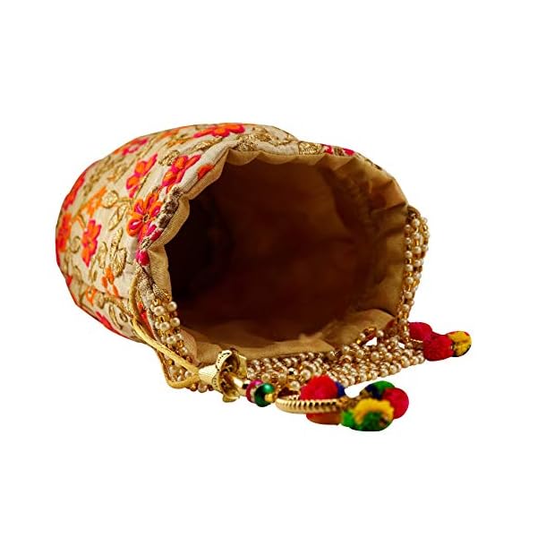 FILORA Women's Ethnic Rajasthani Silk Stylish Potli Bag - Image 6