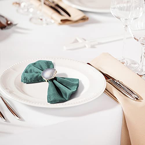 Cozy Tower Unique Set Of 4 Gold Napkin Rings With Agate Slices,Metal Napkin Ring Holder With White Stone For Halloween Christmas Wedding Banquet Party Dinner Table Decorations For Farmhouse #TOP1