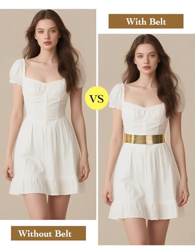 Women Trendy Wide Waist Belt Retro Stretch Elastic Belt for Dress Jeans Pants3